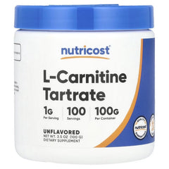 Nutricost L-Carnitine Tartrate Powder Unflavoured – Energy & Workout Support Supplement