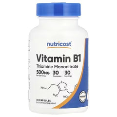 Nutricost Vitamin B1 Capsules – Thiamine Energy & Wellness Support Supplement