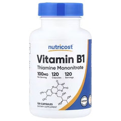 Nutricost Vitamin B1 Capsules – Thiamine Energy & Wellness Support Supplement