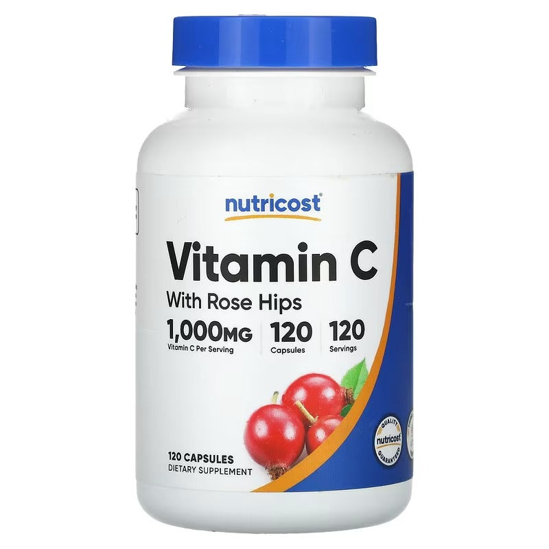 Nutricost Vitamin C with Rose Hips 1,000 mg Capsules – Immune & Antioxidant Support
