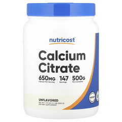 Nutricost Calcium Citrate Powder Unflavoured – Daily Mineral Support Supplement