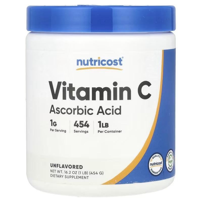 Nutricost مسحوق فيتامين ج غير منكه - مكمل مضاد للأكسدة وداعم للمناعة