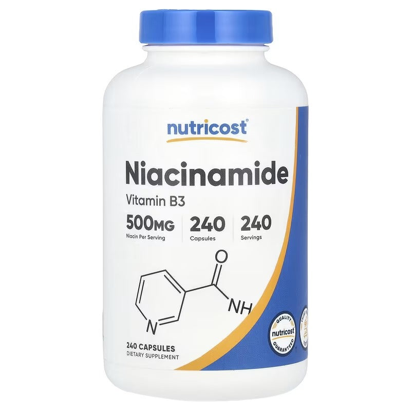 Nutricost Niacinamide 500 mg Capsules – Vitamin B3 & Daily Wellness Support