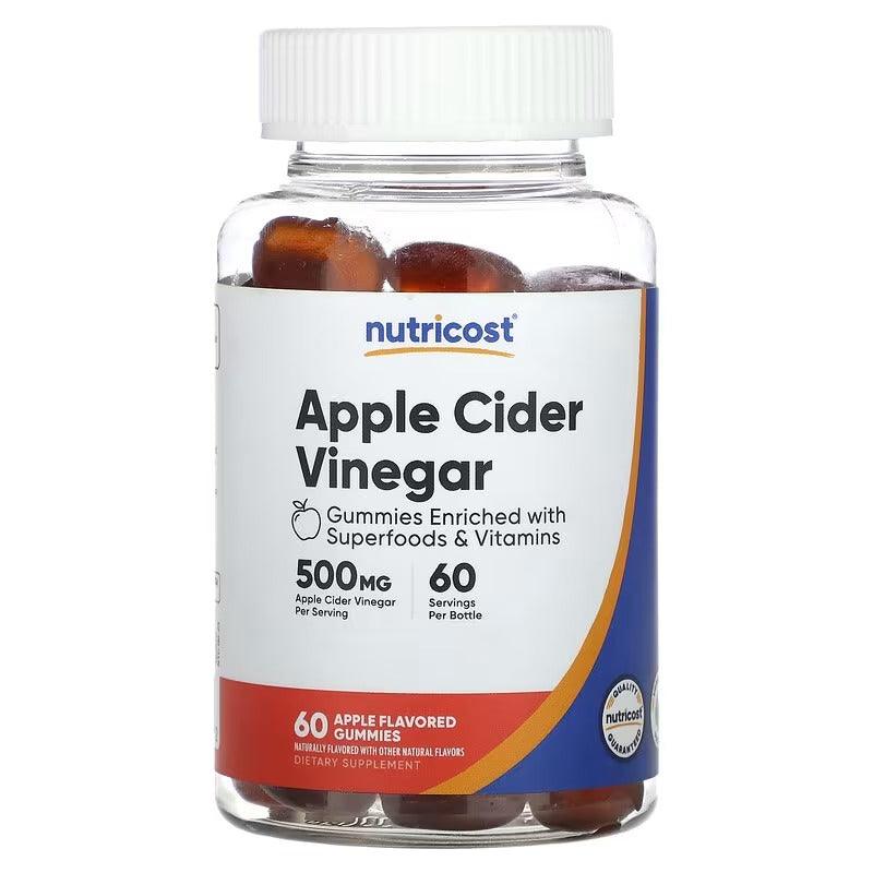 Nutricost Apple Cider Vinegar Gummies 500 mg – Apple Flavored Wellness Supplement