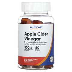 Nutricost Apple Cider Vinegar Gummies 500 mg – Apple Flavored Wellness Supplement