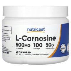 Nutricost L-Carnosine Powder Unflavoured – Amino Acid & Wellness Support Supplement