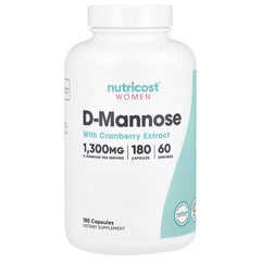 Nutricost Women D-Mannose with Cranberry Extract Capsules – Daily Wellness Support