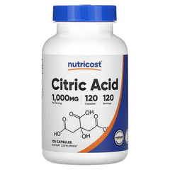 Nutricost Citric Acid 1,000 mg Capsules – Daily Wellness Support Supplement
