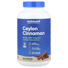 Nutricost Ceylon Cinnamon Capsules – Herbal Wellness Support Supplement