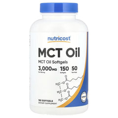 Nutricost MCT Oil 1,000 mg Softgels – Energy & Wellness Support Supplement
