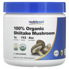 Nutricost Organic Shiitake Mushroom Powder Unflavoured – 100% Organic Mushroom Supplement (113g / 227g)