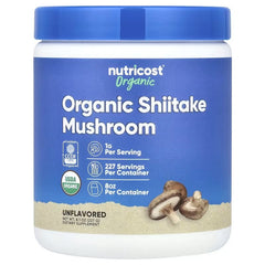 Nutricost Organic Shiitake Mushroom Powder Unflavoured – 100% Organic Mushroom Supplement (113g / 227g)