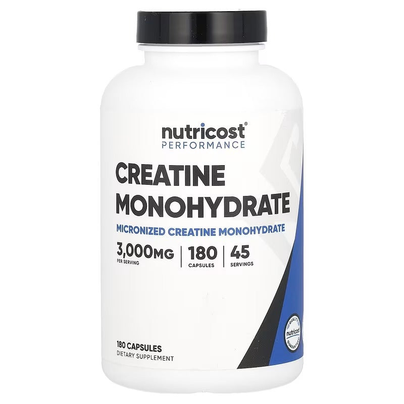 Nutricost Performance Creatine Monohydrate Capsules – 750mg per Capsule (180 or 500 Capsules)