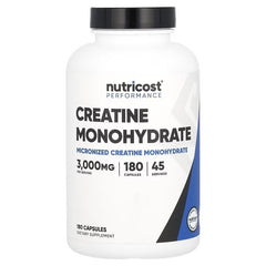 Nutricost Performance Creatine Monohydrate Capsules – 750mg per Capsule (180 or 500 Capsules)