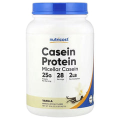 Nutricost Casein Protein Powder – Unflavoured, Vanilla & Chocolate (907g / 2,268g)