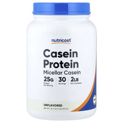 Nutricost Casein Protein Powder – 2 lb (907 g) | Vanilla, Chocolate & Unflavored Options