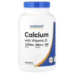 Nutricost Calcium with Vitamin D Tablets – Bone & Teeth Support Supplement (60 & 240 Tablets)