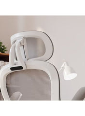 Ergonomic Mesh Office Chair with Headrest & Adjustable Lumbar Support – Gray & White