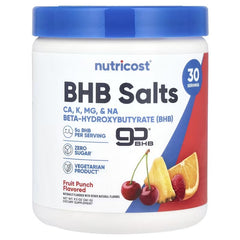 Nutricost BHB Salts goBHB® Powder – Fruit Punch, Peach Mango, Strawberry Lemonade & Unflavored