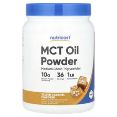Nutricost MCT Oil Powder – Vanilla, Salted Caramel & Unflavored | 16 oz (454 g)