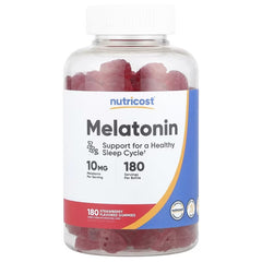 Nutricost Melatonin Gummies – Strawberry, 180 Gummies (Available in 1mg, 3mg, 5mg & 10mg)