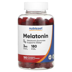 Nutricost Melatonin Gummies – Strawberry, 180 Gummies (Available in 1mg, 3mg, 5mg & 10mg)