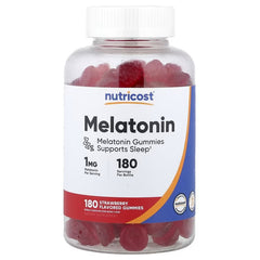 Nutricost Melatonin Gummies – Strawberry, 180 Gummies (Available in 1mg, 3mg, 5mg & 10mg)