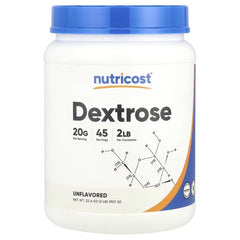 Nutricost Dextrose Powder, Unflavoured, 2 lb (907 g) – Fast-Mixing Carbohydrate Powder