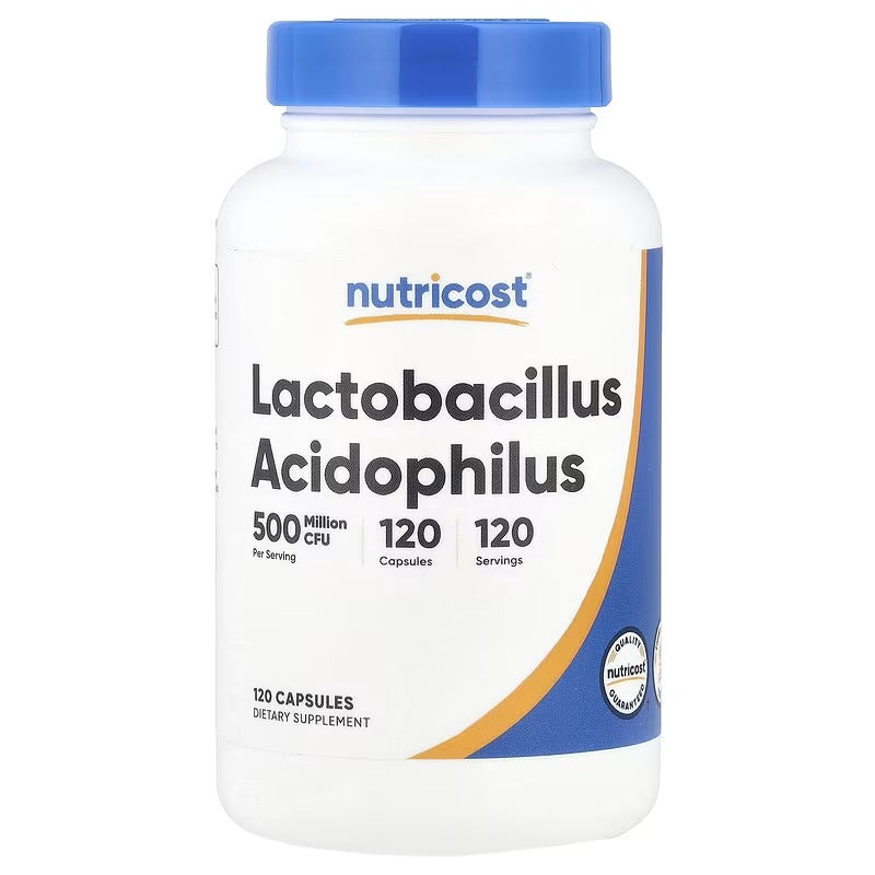 Nutricost Lactobacillus Acidophilus, 50 mg (500 Million CFU), 120 Capsules – Probiotic Supplement