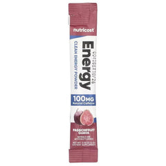 Nutricost Energy Clean Energy Powder Stick Packs – Fruit Punch, Grape, Green Apple & Passionfruit Guava, 20 Stick Packs