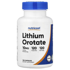 Nutricost Lithium Orotate, 5 mg & 10 mg – 120 Capsules