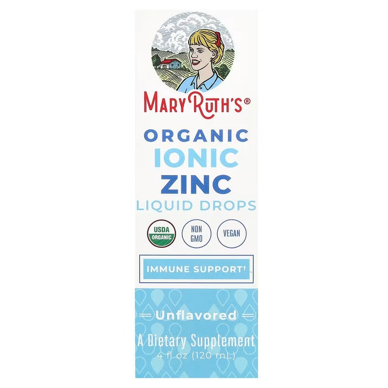 MaryRuth's Organic Ionic Zinc Liquid Drops – Unflavoured & Strawberry Lemon, 4 fl oz (120 ml)