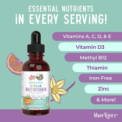 MaryRuth's, Organic Infant Multivitamin Liquid Drops, 6-12 Months, Orange Vanilla, 2 fl oz (60 ml)