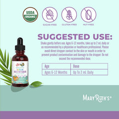 MaryRuth's, Organic Infant Multivitamin Liquid Drops, 6-12 Months, Orange Vanilla, 2 fl oz (60 ml)