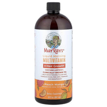 MaryRuth's Liquid Morning Multivitamin + Hair Growth bottle, Peach Mango, 887 ml front