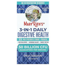 MaryRuth's 3-in-1 digestive health supplement box, 30 capsules, 50 billion CFU