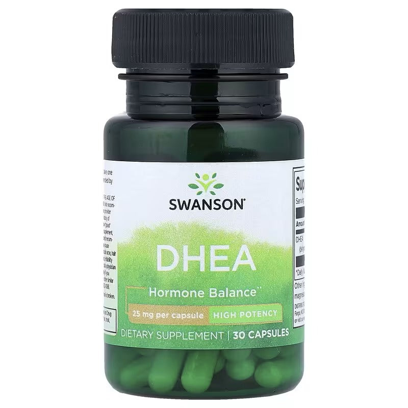 DHEA Hormone Balance supplement bottle, 25 mg per capsule; 30 capsules