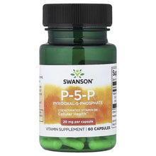 Swanson P-5-P vitamin capsules bottle, 20 mg per capsule, 60 capsules