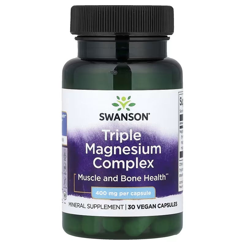 Swanson Vitamins Triple Magnesium Complex, 400 mg Vegan Capsules