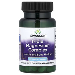 Swanson Vitamins Triple Magnesium Complex, 400 mg Vegan Capsules