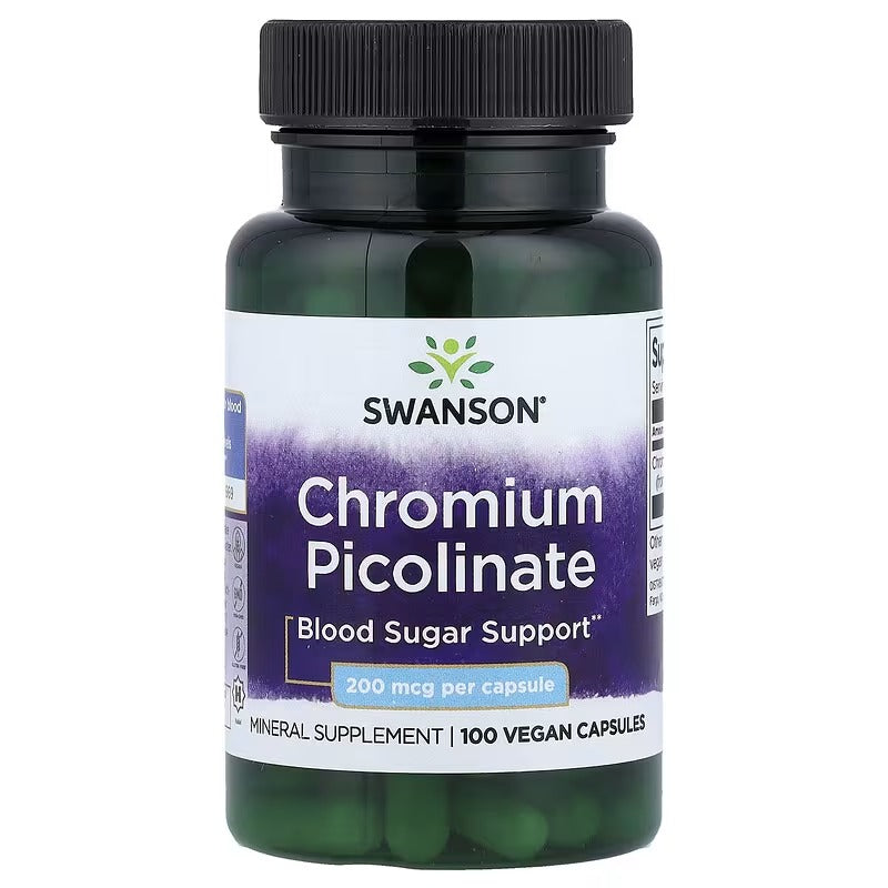 Swanson Vitamins Chromium Picolinate, 200 mcg Capsules