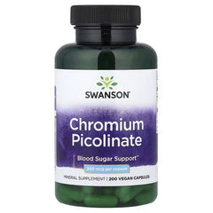 Swanson Vitamins Chromium Picolinate, 200 mcg Capsules