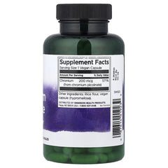 Swanson Vitamins Chromium Picolinate, 200 mcg Capsules