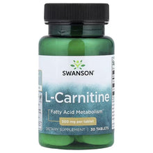 L-Carnitine dietary supplement bottle, 500 mg per tablet, 30 tablets