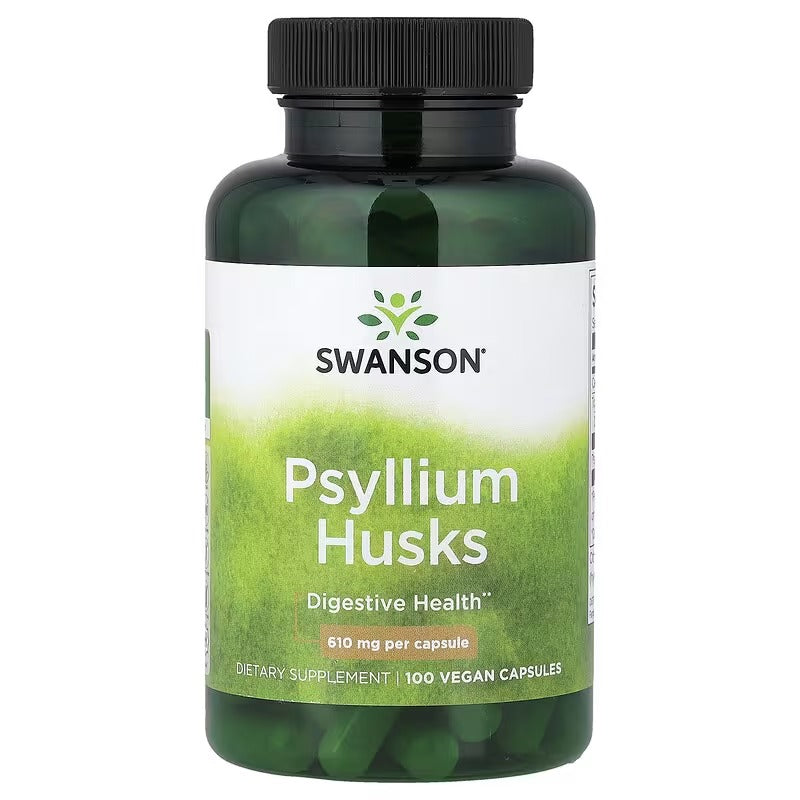 Swanson Vitamins Psyllium Husks 610 mg, Vegan Capsules