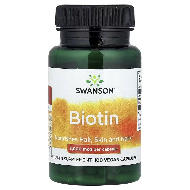 Swanson Vitamins Biotin 5,000 mcg, Vegan Capsules