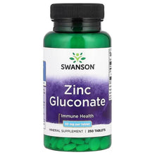 Zinc gluconate mineral supplement bottle, 30 mg tablets, 250-count