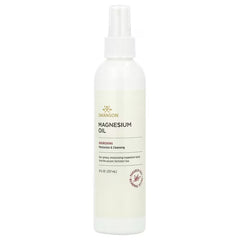 Swanson magnesium oil bottle with spray pump; white label and cap.