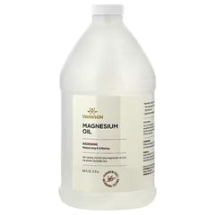 Swanson magnesium oil bottle with screw cap; large front label.