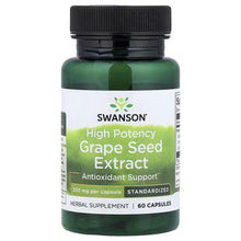 Grape seed extract supplement bottle, 200 mg capsules, 60 count
